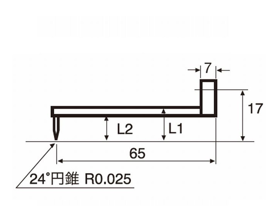 輪郭用触針（小穴ねじれ測定）　先端長さ5mm