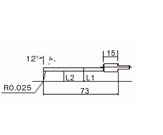 64-8962-78 輪郭用高剛性触針（小穴測定） 全長73mm 先端長さ9mm