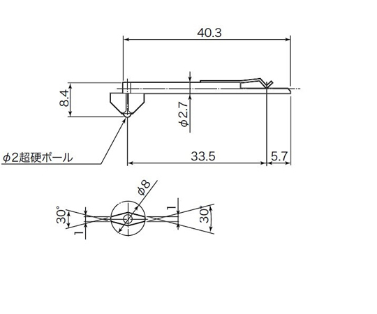 RONDCOM73A用薄型検出器用測定子