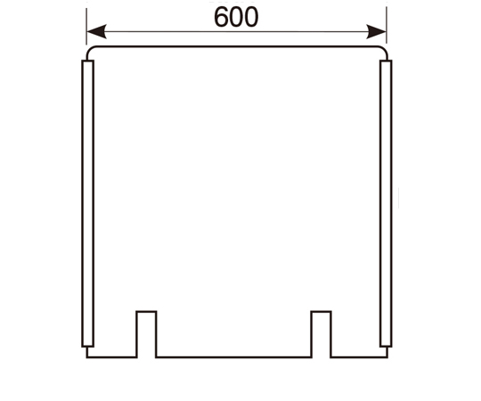 アクリル板 切り込みタイプ スライドカバー付 600×600H E110-205-20