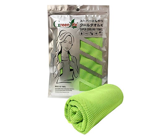 スーパーひんやりクールタオルK　ライトグリーン　2枚入