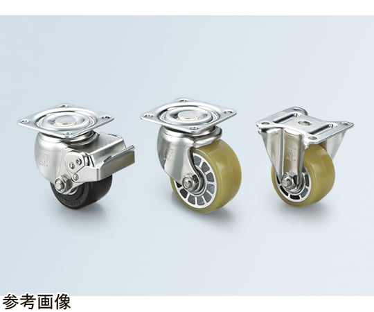 低床式重荷重用ステンレスキャスター　φ65　自在型　原色