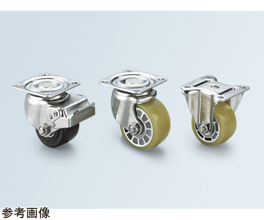 64-9061-03低床式重荷重用ステンレスキャスターφ75自在型黒色 TCA-50SUS-N75