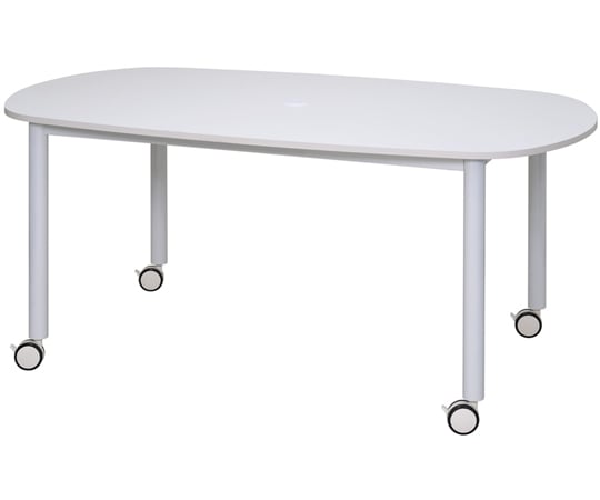 キャスターテーブル　ホワイト脚　オーバル　ホワイト