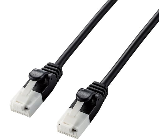 やわらかLANケーブル　CAT6A　爪折れ防止　2.0m　ブラック