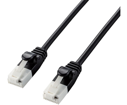 やわらかLANケーブル　CAT6A　爪折れ防止　7.0m　ブラック