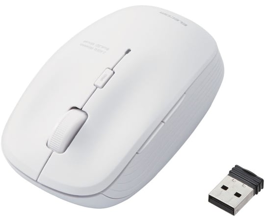 BlueLEDマウス　無線　5ボタン　抗菌　ホワイト