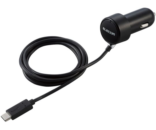 カーチャージャー　Type-C　USB-C　ストレートタイプ　1.5m　3.0A　インジケーター搭載　ブラック