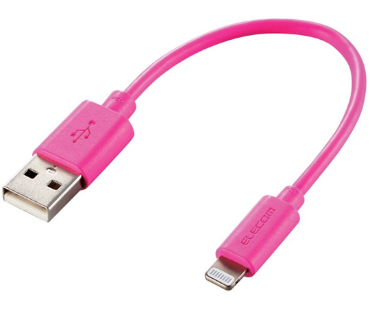 Lightningケーブル　スタンダード　0.1m　ピンク