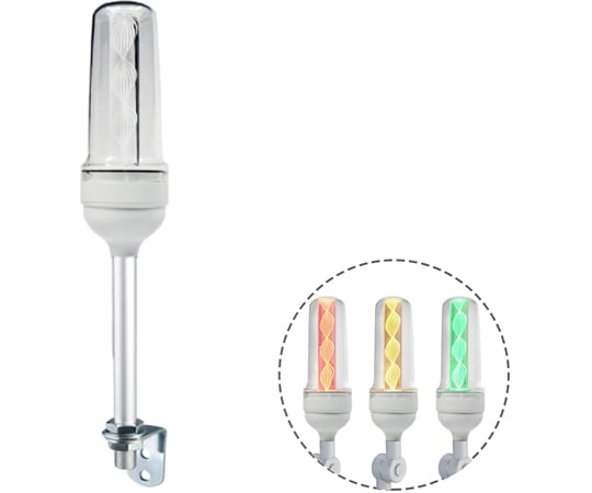 導光柱式LEDアラームライト L型金具 点滅有り