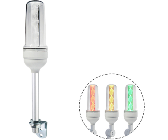 導光柱式LEDアラームライト L型金具 点滅・ブザー有り