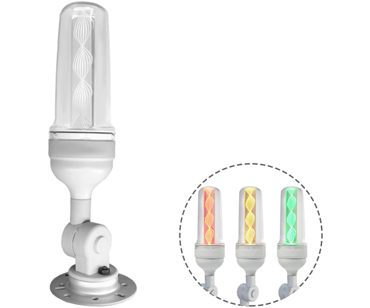 導光柱式LEDアラームライト 金属台座 可倒式 ブザー有り