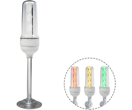 導光柱式LEDアラームライト 金属台座 点滅有り