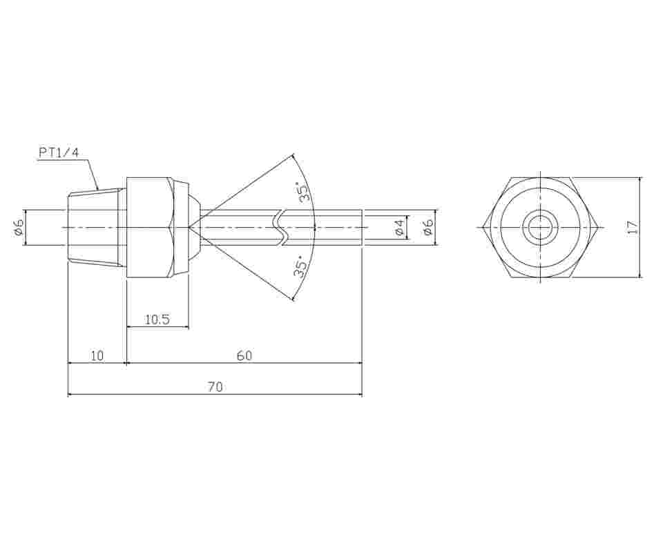 超安い 日機 ポイントフィットノズル 高圧対応 ネジ径：PT1 8