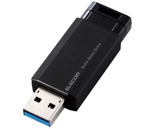外付けSSD ノック式 USB3.2（Gen2）対応 500GB ブラック ESD-EPK0500GBK