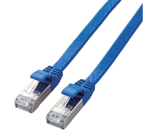 LANケーブル　CAT7準拠　フラット　1.0m　ブルー