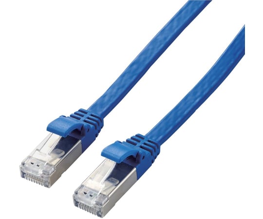 LANケーブル　CAT7準拠　フラット　10m　ブルー