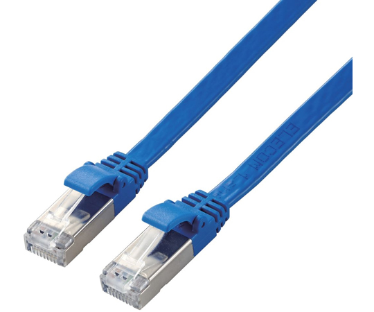 LANケーブル　CAT7準拠　フラット　5.0m　ブルー