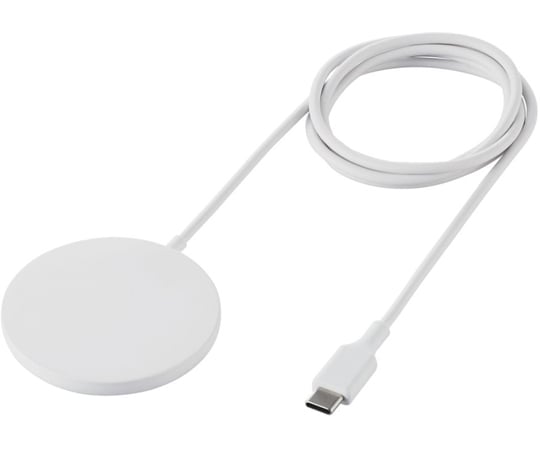 ワイヤレス充電器　マグネット内蔵　7.5W　卓上　ケーブル一体　1m　ホワイト