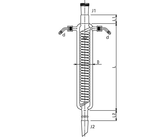 64-9341-84 二重管 冷却器 ウォーターコネクター仕様 200mm SQG-24/30