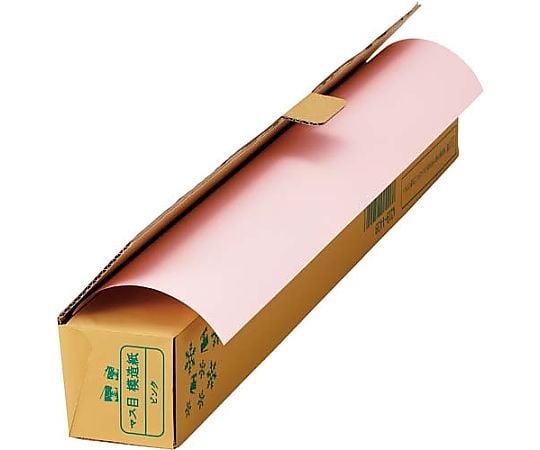 色マス目模造紙 30m巻ロール ピンク