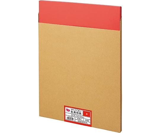 収納しやすい箱入り色画用紙 四つ切 赤 100枚 4260-1388