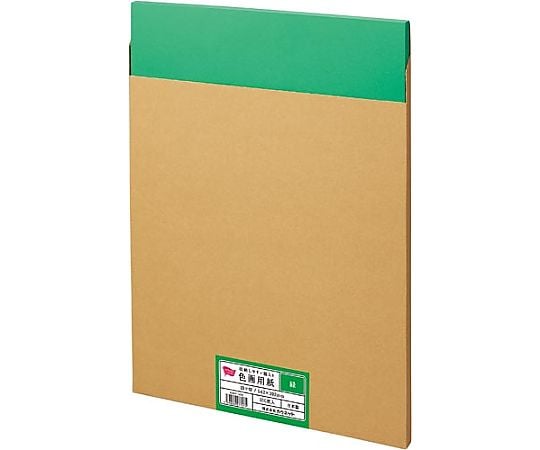収納しやすい箱入り色画用紙 四つ切 緑 100枚 4260-1418