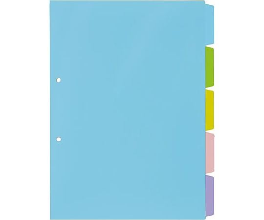 PP製カラー仕切カード A4縦2穴 5山