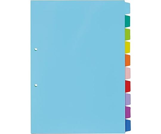 PP製カラー仕切カード A4縦2穴 10山