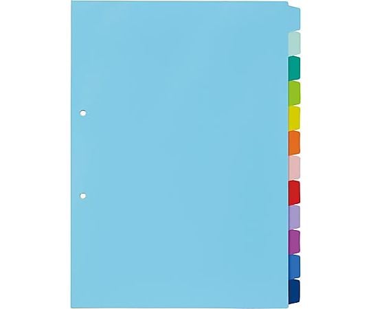 PP製カラー仕切カード A4縦2穴 12山