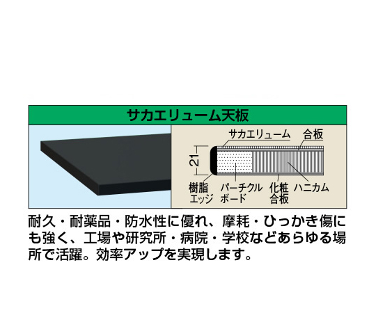 64-9485-46 軽量作業台KHタイプ W900×D600×H800mm KH-38FD 【AXEL