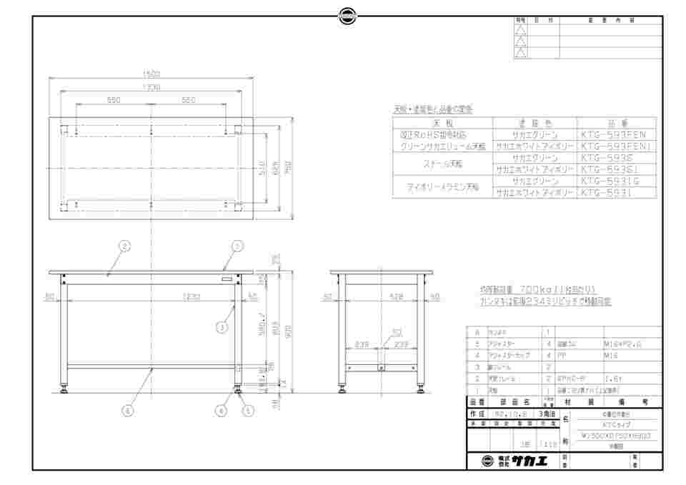 64-9486-26 中量立作業台KTGタイプ W1500×D750×H900mm KTG-593FEN