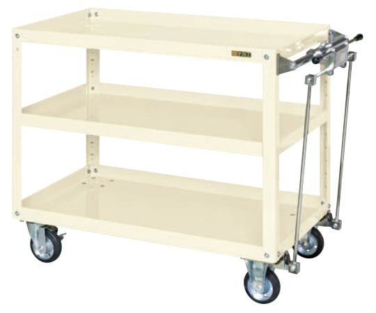 スーパーワゴン（ハンドブレーキ付）　W1000×D650×H880mm　アイボリー　ESR-600HBI
