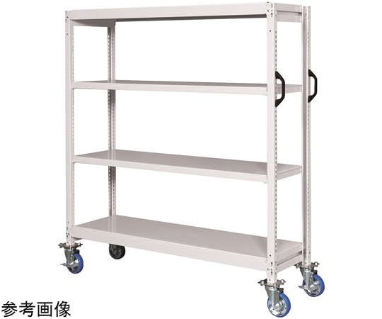 中軽量キャスターラックGSR型（ゴム車・4輪自在）　W1800×D600×H1680mm　3段　ホワイトグレー