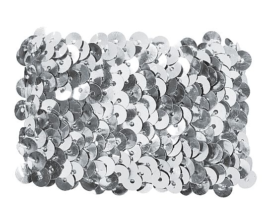 メタリックリストバンド シルバー 1組（2個入）