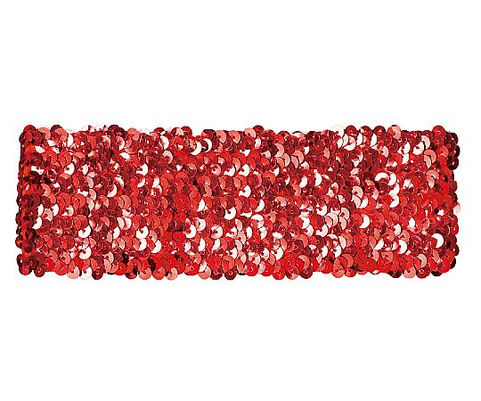 メタリックワイドターバン　レッド