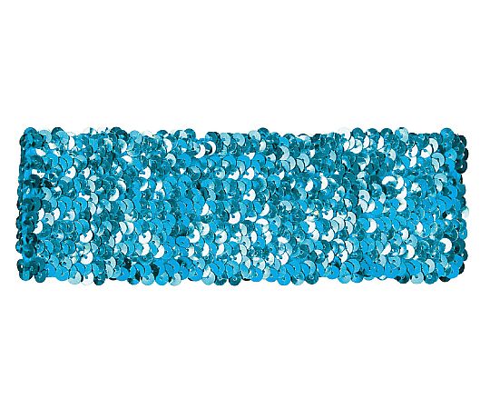 メタリックワイドターバン　ブルー