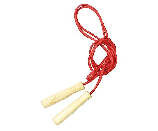 彩り木柄なわとび　赤　袋付き