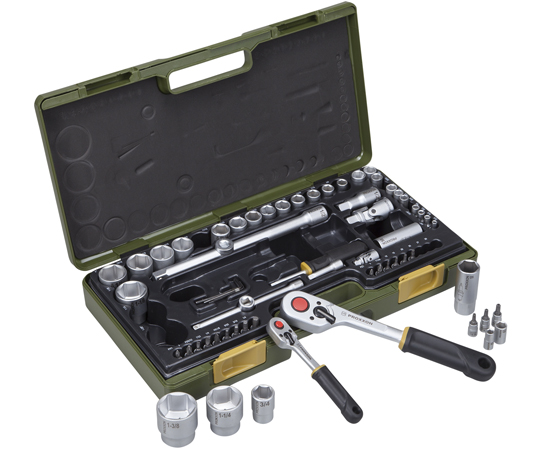 65点・マルチソケットレンチセット　インチ　1/2"　+　1/4"