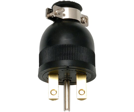 接地形ゴムプラグ　250V　黒