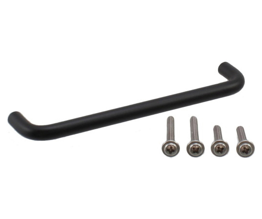 SUS201　丸棒ハンドル　P=128mm　黒ニッケル