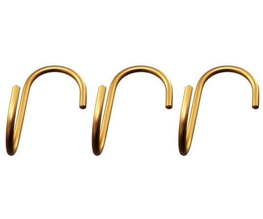 アルミ直角Sフック　中　ゴールド　3本入