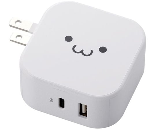 AC充電器　スマホ・タブレット用　USB　Power　Delivery準拠　20W+12W　USB-C1ポート　USB-A1ポート　ホワイトフェイス