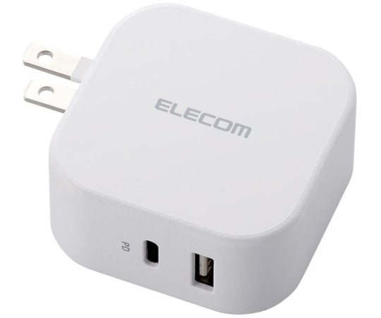 AC充電器　スマホ・タブレット用　USB　Power　Delivery準拠　20W+12W　USB-C1ポート　USB-A1ポート　ホワイト
