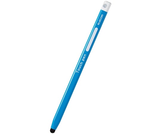 タッチペン スマホ・タブレット用 鉛筆型 三角 細軸 超感度タイプ ブルー P-TPEN02SBU