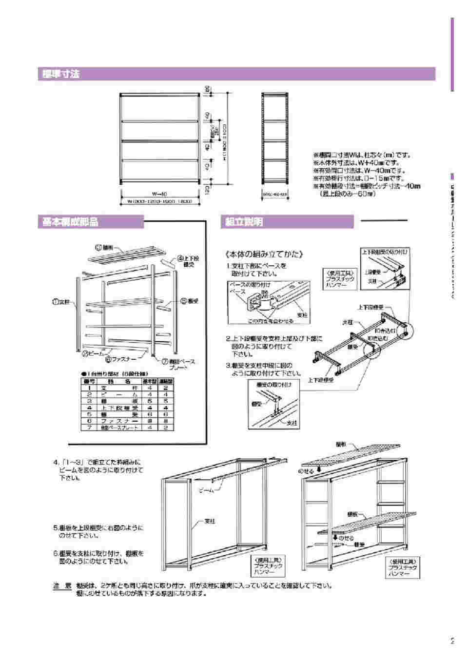 ノートパソコン 明興関包スチール 中量ボルトレスラック 単体 H1800