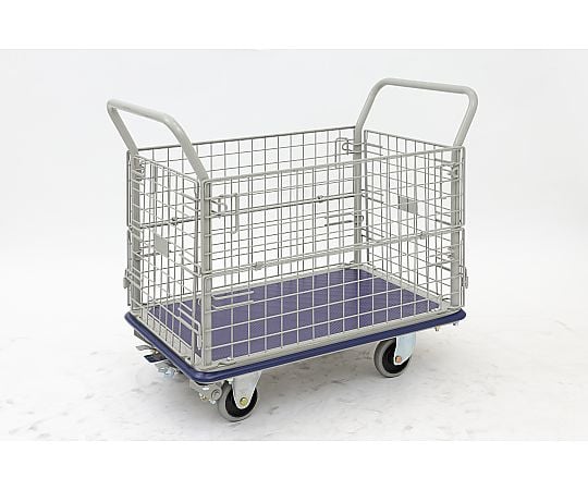 スチール網台車　大型　フットブレーキ付　完成品