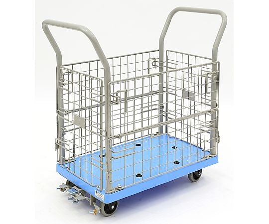 小型静音樹脂網台車　フットブレーキ付