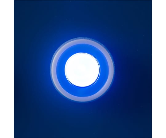 LED表示灯　白　発光色：青　リード線付き　樹脂フードタイプ