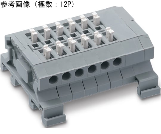 中継用スクリューレス端子台　DINレール取付タイプ　端子間ピッチ5.0mm　6P